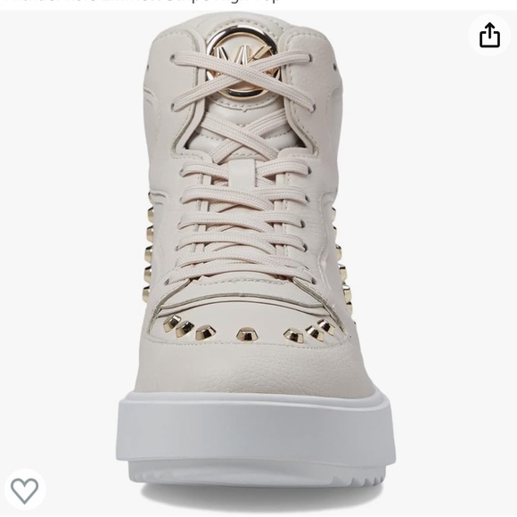 Michael Kors Emmett Stripe High-Top Sneakers (Light Cream) ✨brand new✨ - Picture 4 of 12